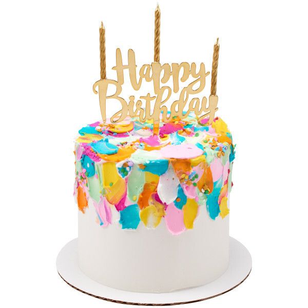 Happy Birthday Topper Gold