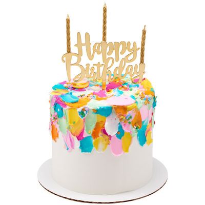 Happy Birthday Topper Gold