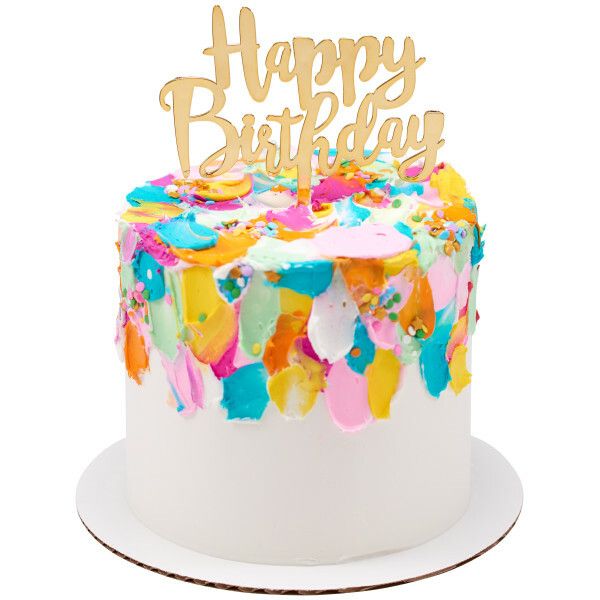 Happy Birthday Topper Gold