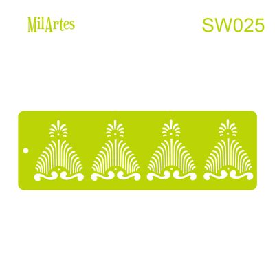 Fountain Border Stencil M