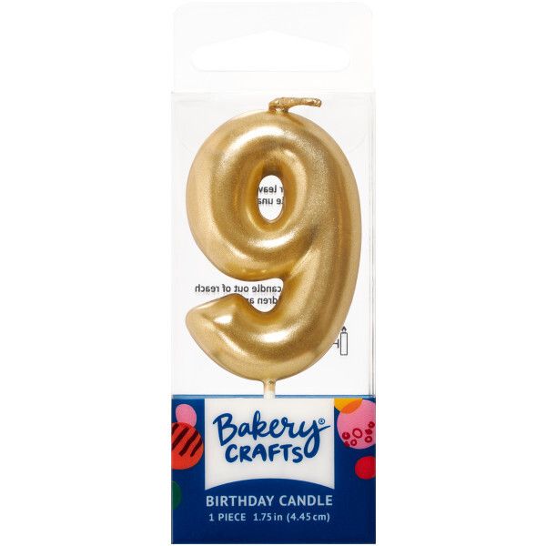 Gold Number Candle #9