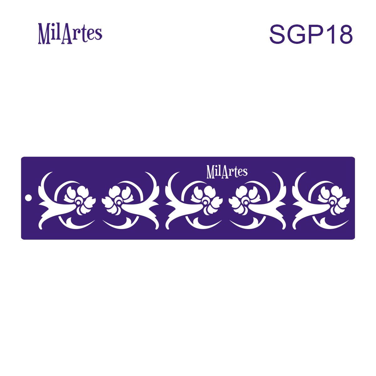 Baroque Floral Stencil L