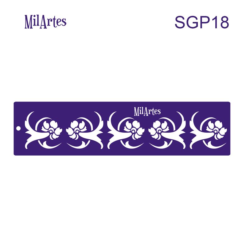 Baroque Floral Stencil L