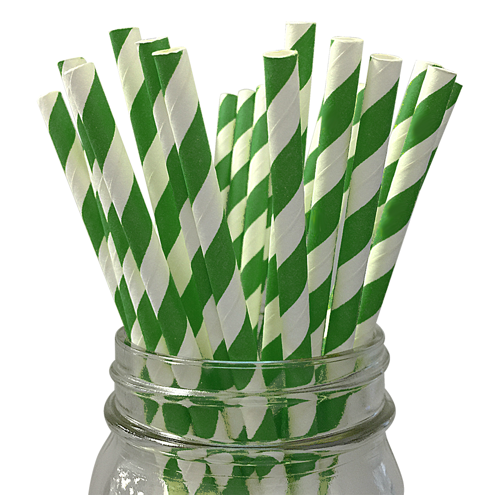 Green Paper Straws 25ct