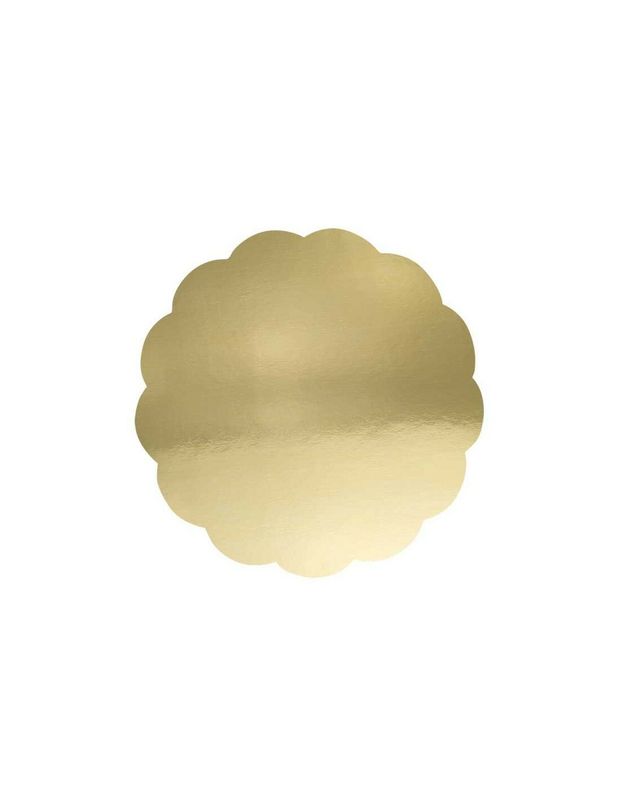 Scalloped Gold Mirror Cake Card Set/3