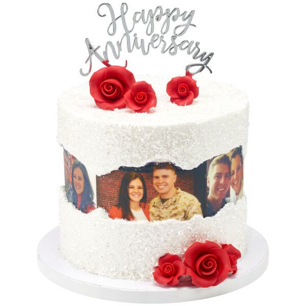 Happy Anniversary Topper Gold