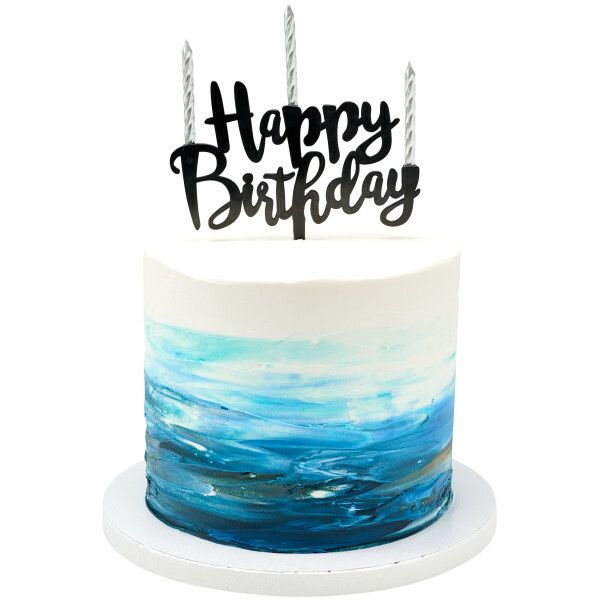 Happy Birthday Topper Black