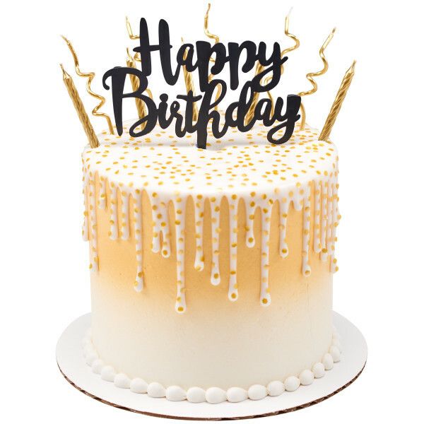 Happy Birthday Topper Black