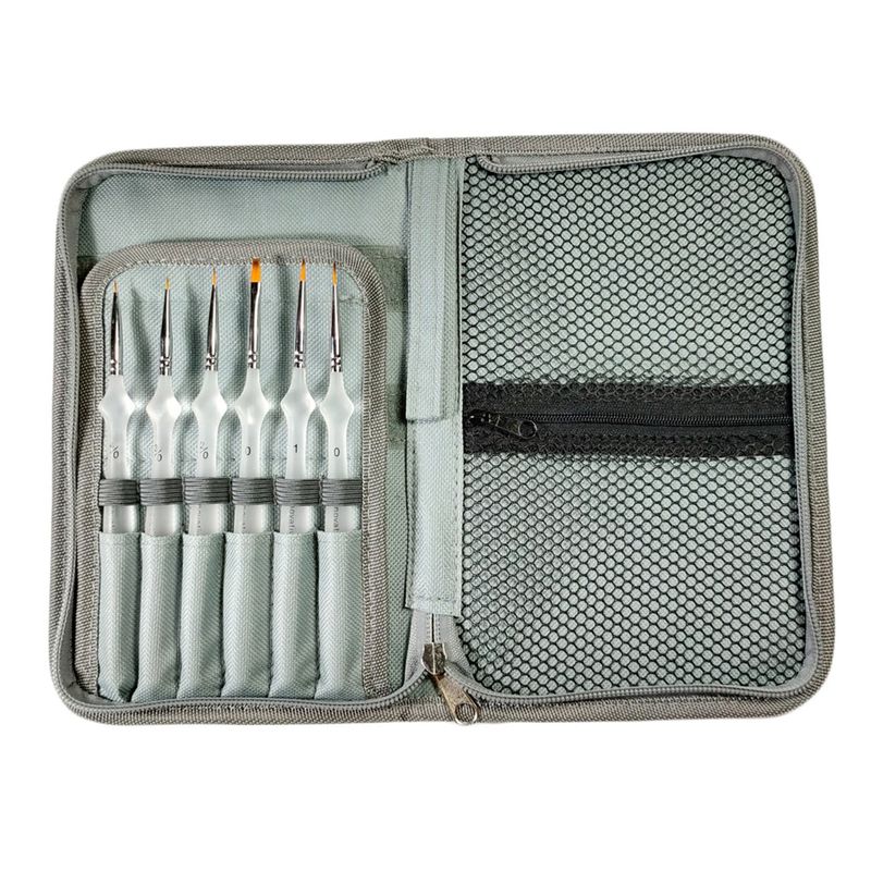 Artists Fine Detail Brush Set With Case 6 Brushes