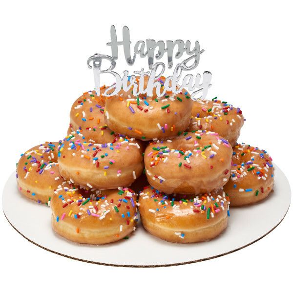 Happy Birthday Topper Silver