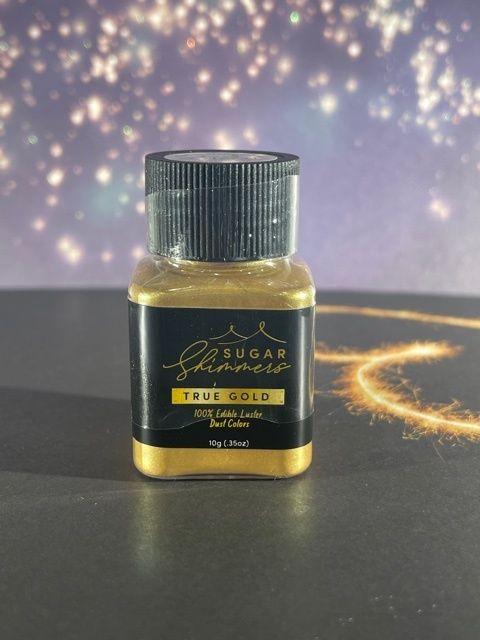 Sugar Shimmers Edible Luster Dust, Choose Color: True Gold