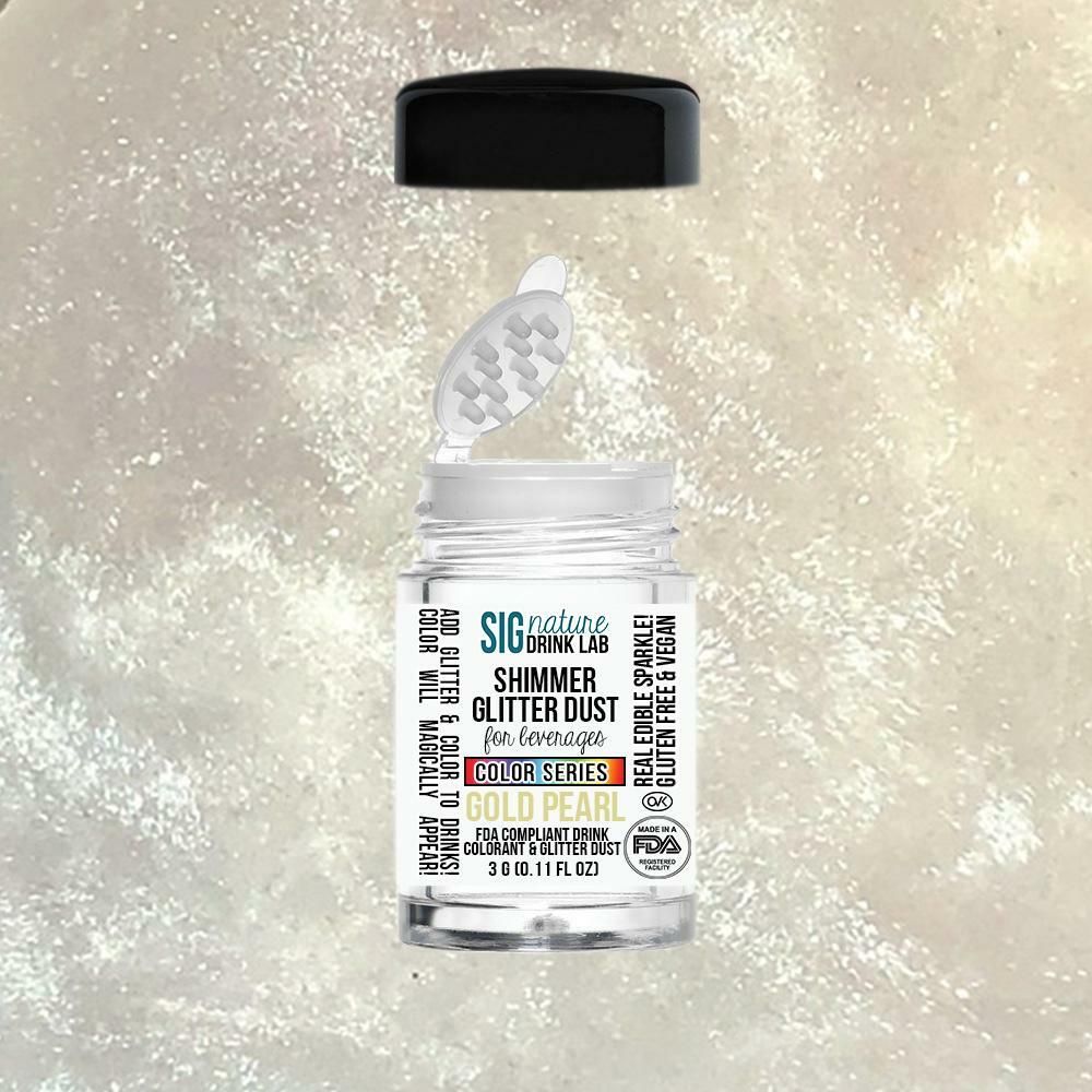 Signature Drink Lab Shimmer Glitter Dust, Select a Color: Gold Pearl
