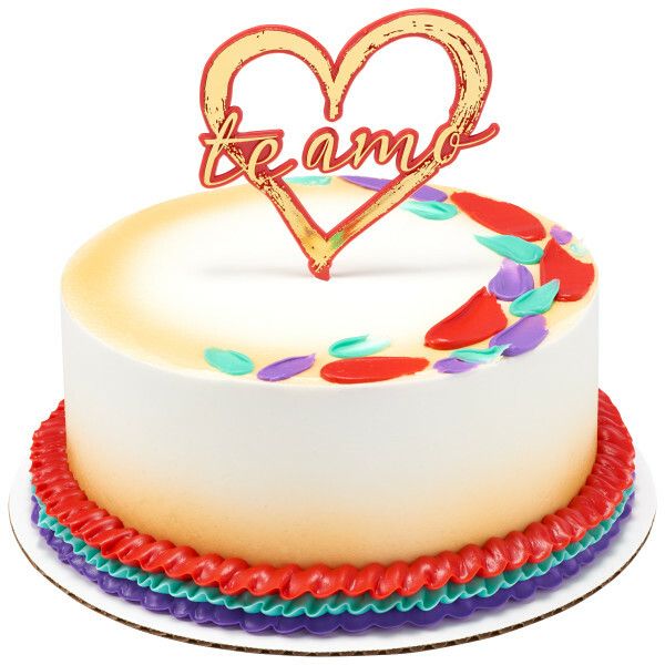 Te Amo Cake Topper, Select a Color: Red