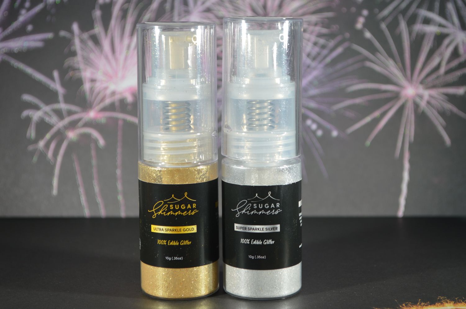 Sugar Shimmers Edible Glitter Pump 10g, Choose Color: Ultra Sparkle Gold