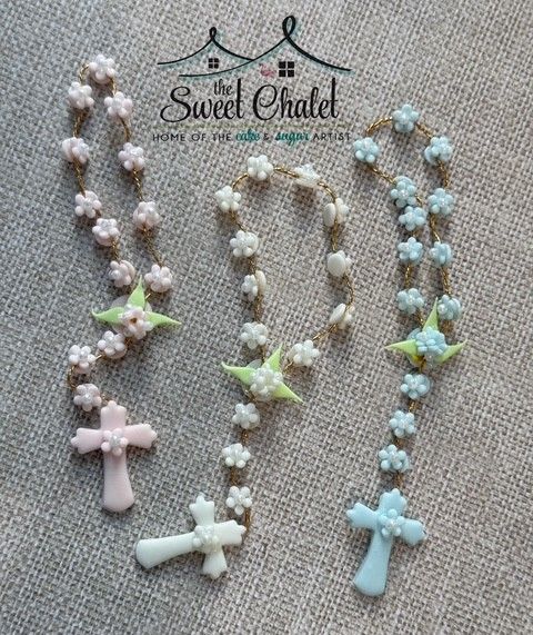 Mini Rosary Limited Edition (Cold Porcelain) Just pick your color: Pink, White or Light Blue