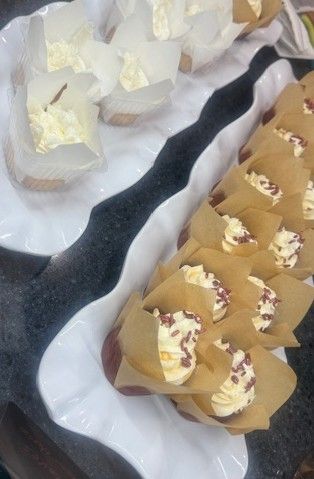 Vanilla-Almond-COQUITO cupcake!! and RED VELVET-Caramel cupcake with cream cheese topping!! Very addictive!!