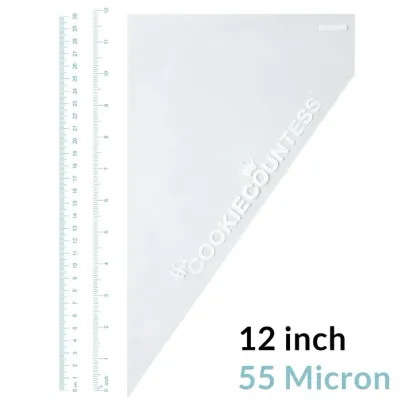 12" Tipless Heavy Piping Bags Pack Of 100 - 55 Microns