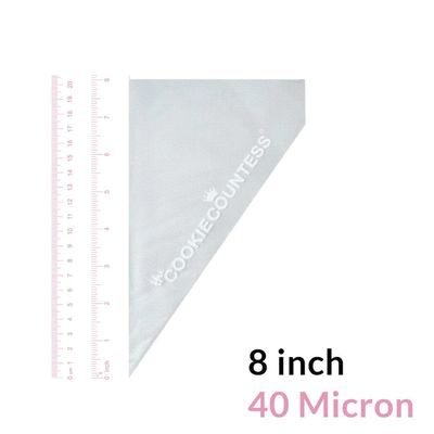 8" Tipless Piping Bags Pack Of 100 - 40 Microns