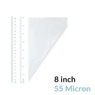 8" Tipless Heavy Piping Bags Pack Of 100 - 55 Microns