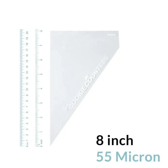 8" Tipless Heavy Piping Bags Pack Of 100 - 55 Microns