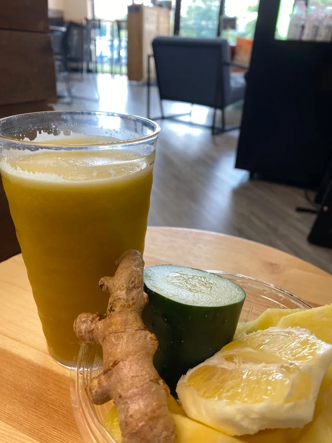 kwench juice cafe store, golden root juice