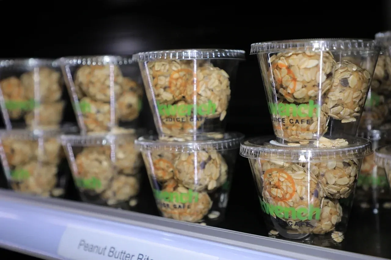 kwench juice cafe store, peanut butter energy bites