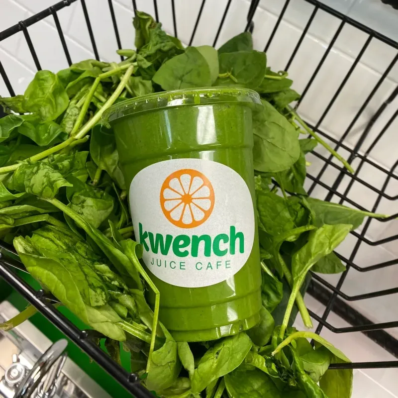 kwench juice cafe store, green wave smoothie