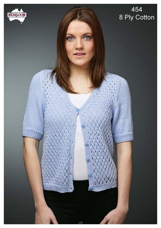 Short Sleeve Lace Cardi Cotton (454)