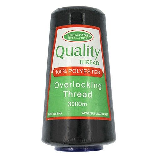 Overlocking Thread Sullivans 100% Polyester, name: Black 3000m