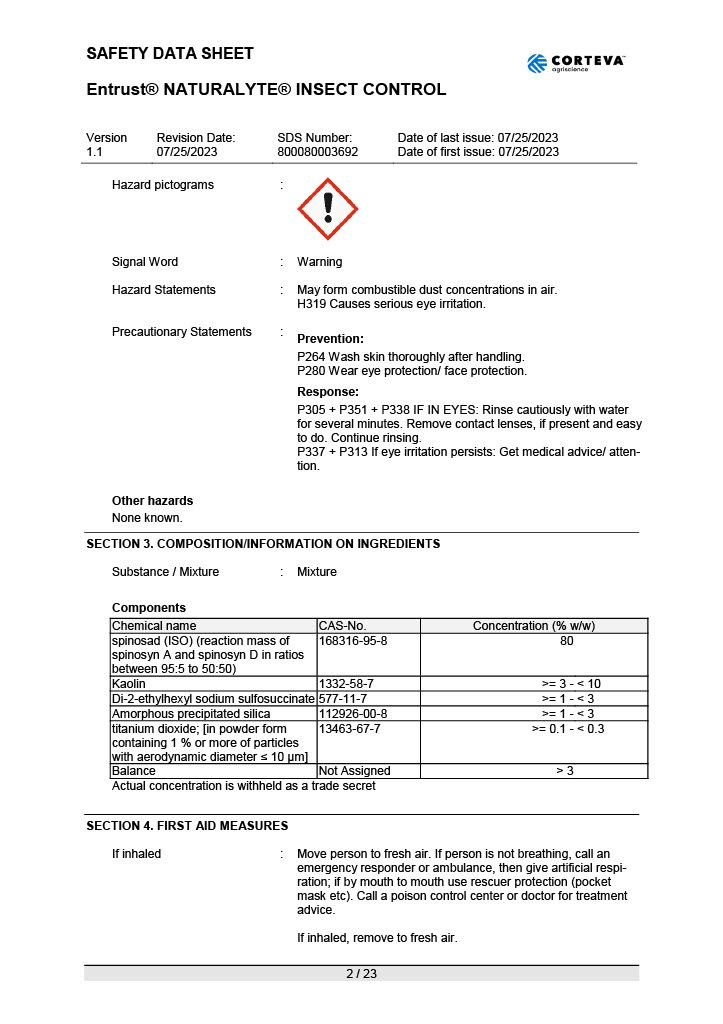 Entrust Naturalyte Insect Control
