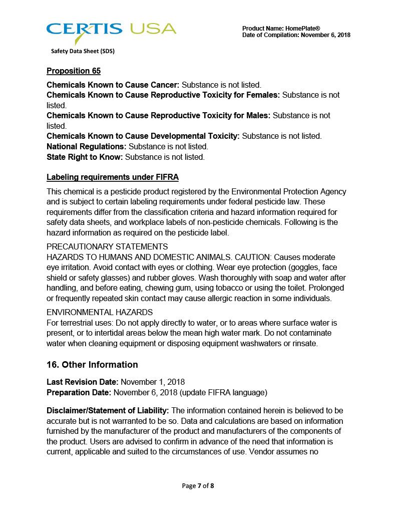Homeplate OMRI Herbicide