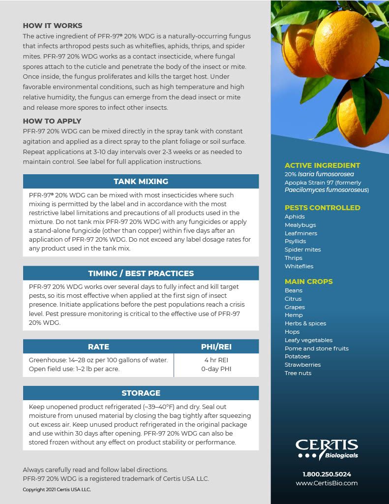 PFR-97 20% WDG Microbial Insecticide