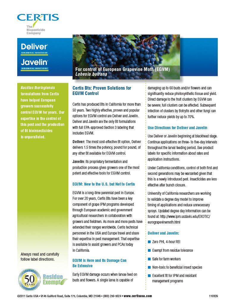 Deliver Biological Insecticide