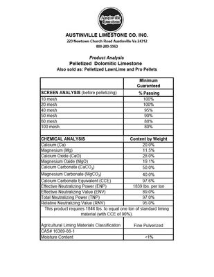Austinville Pelletized Lime
