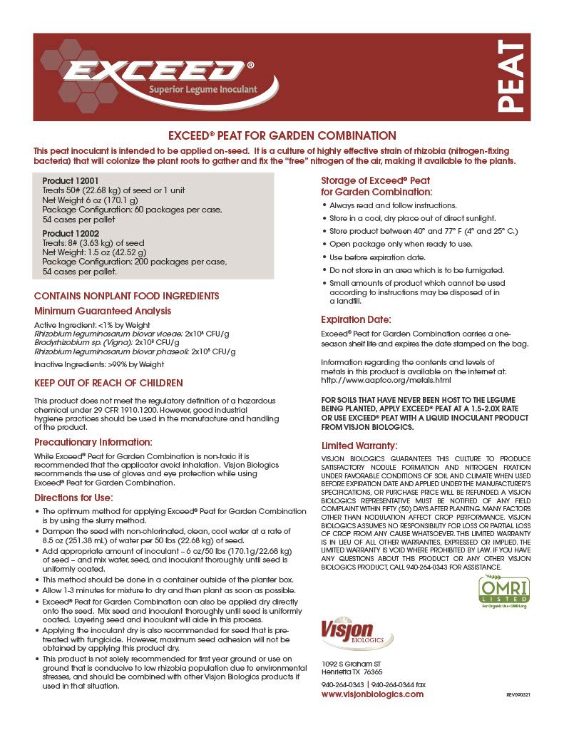 Exceed Legume Inoculant