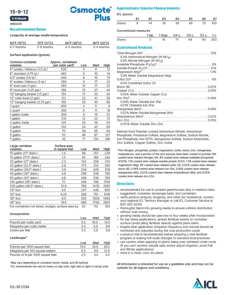 Osmocote® Plus 15-9-12