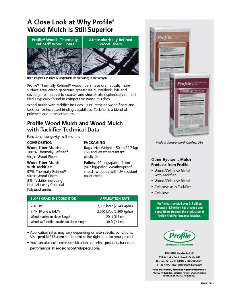 Profile® Wood Hydraulic Mulch Without Tackifier