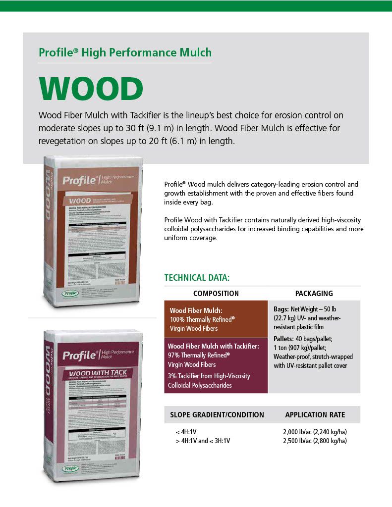 Profile® Wood Hydraulic Mulch Without Tackifier