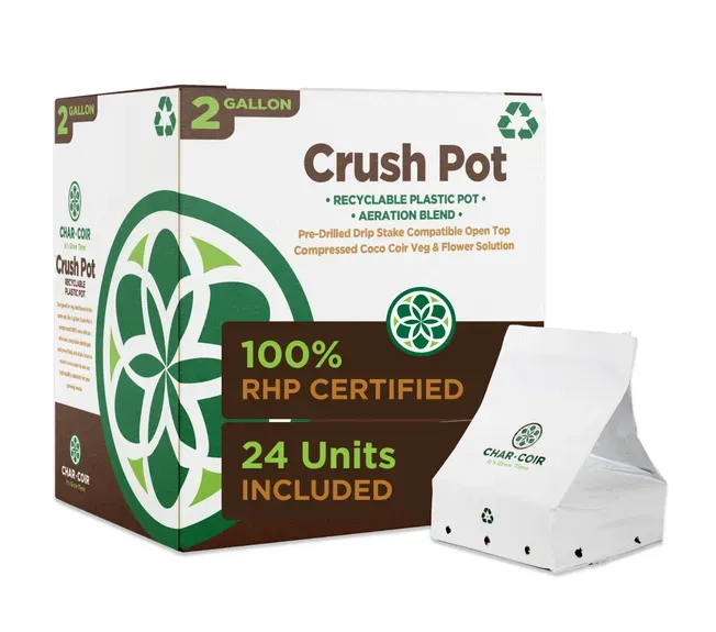 Char Coir Crush Pot 2 Gallon - Case of 24