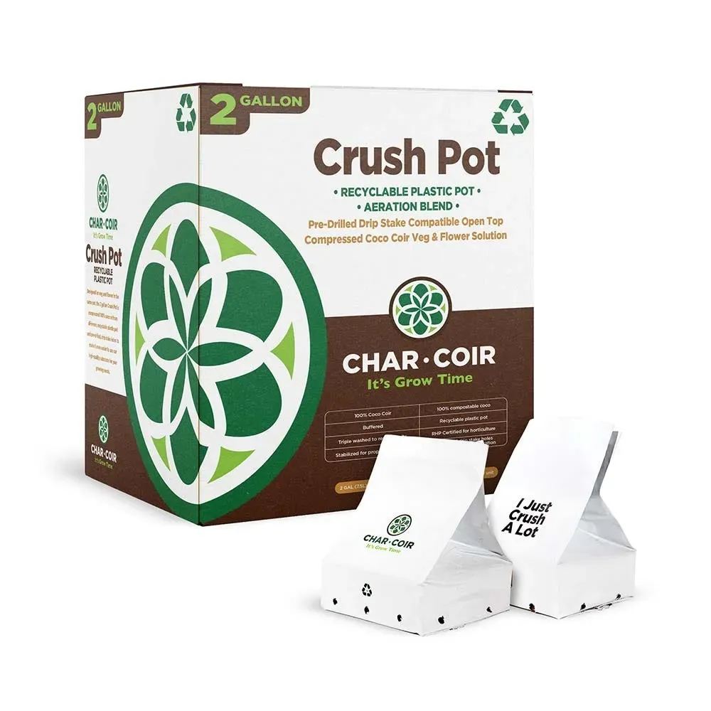 Char Coir Crush Pot 2 Gallon - Case of 24