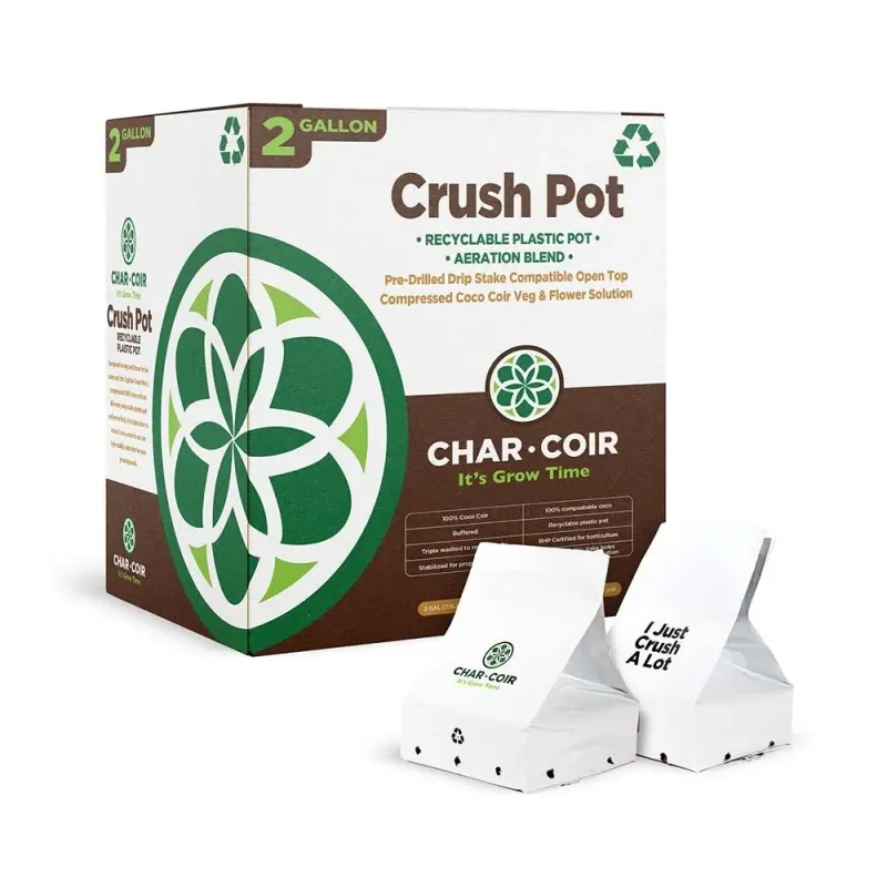 Char Coir Crush Pot 2 Gallon - Case of 24