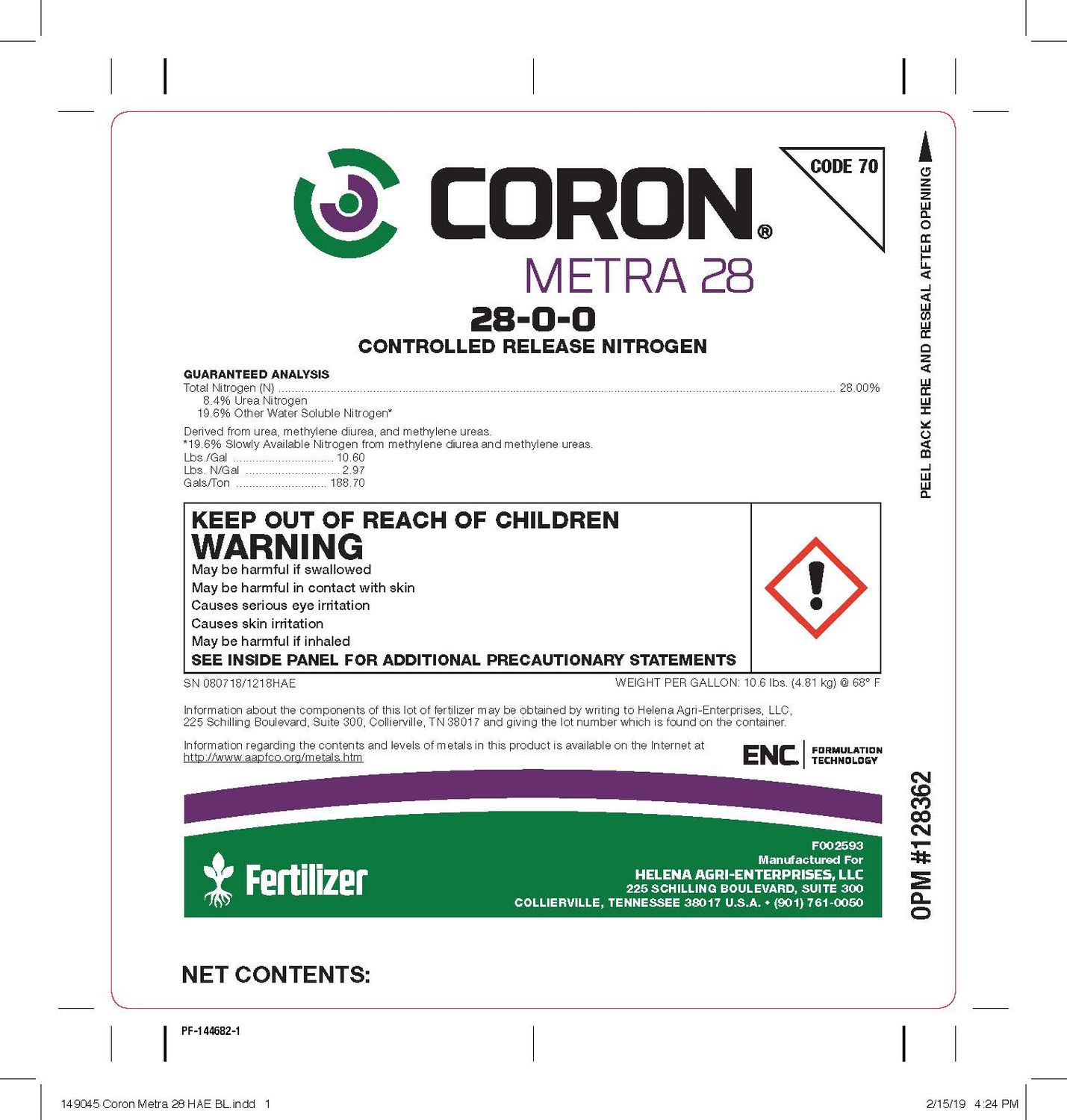 Coron Metra 28 (Helena Ag)