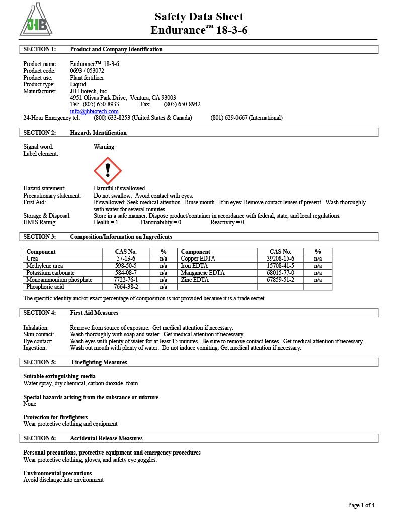 Endurance Liquid Fertilizer Line