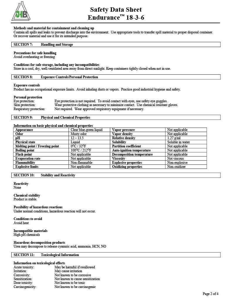 Endurance Liquid Fertilizer Line