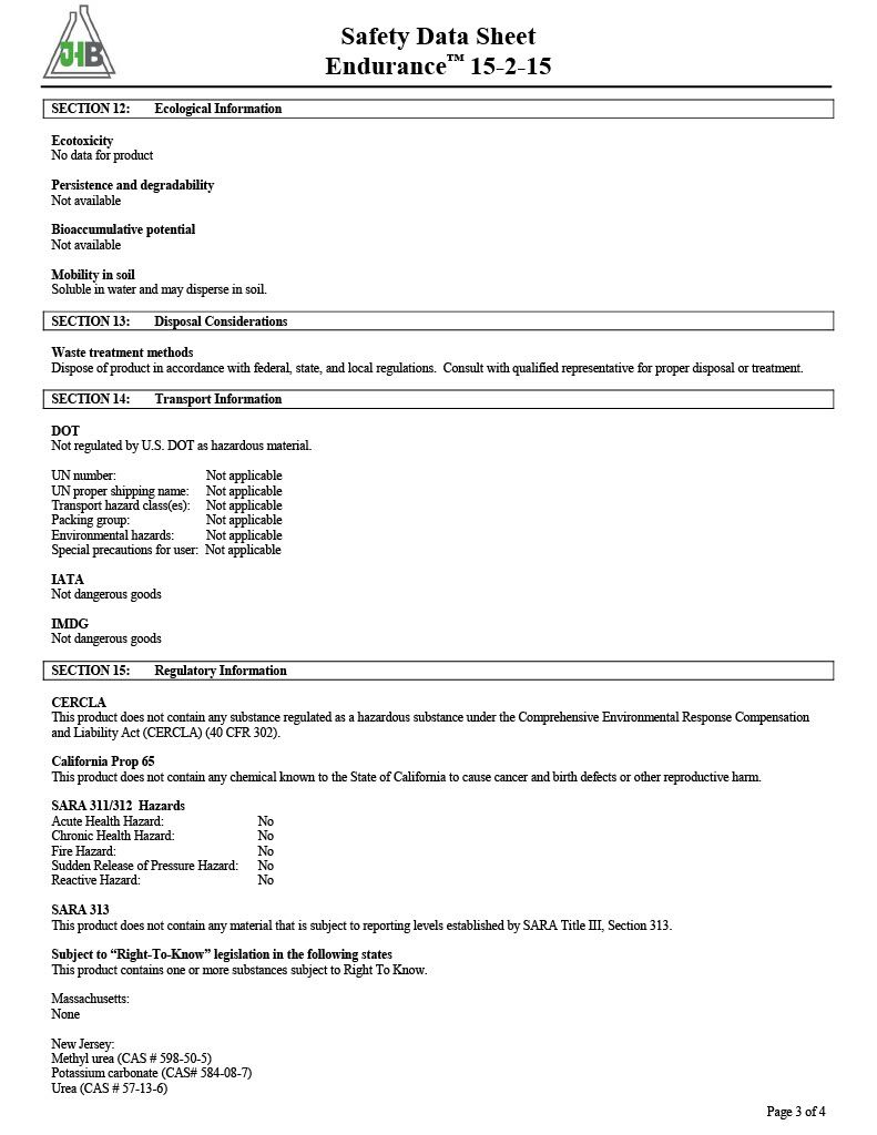 Endurance Liquid Fertilizer Line