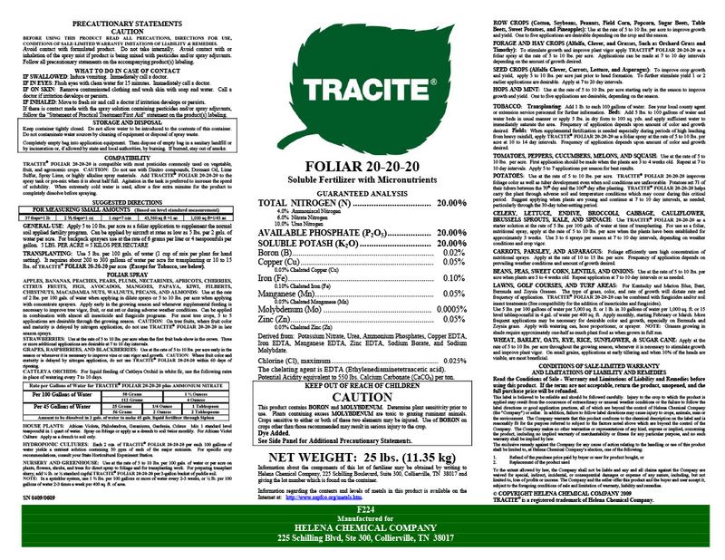 Tracite 20-20-20 with Micros (Helena Agri)