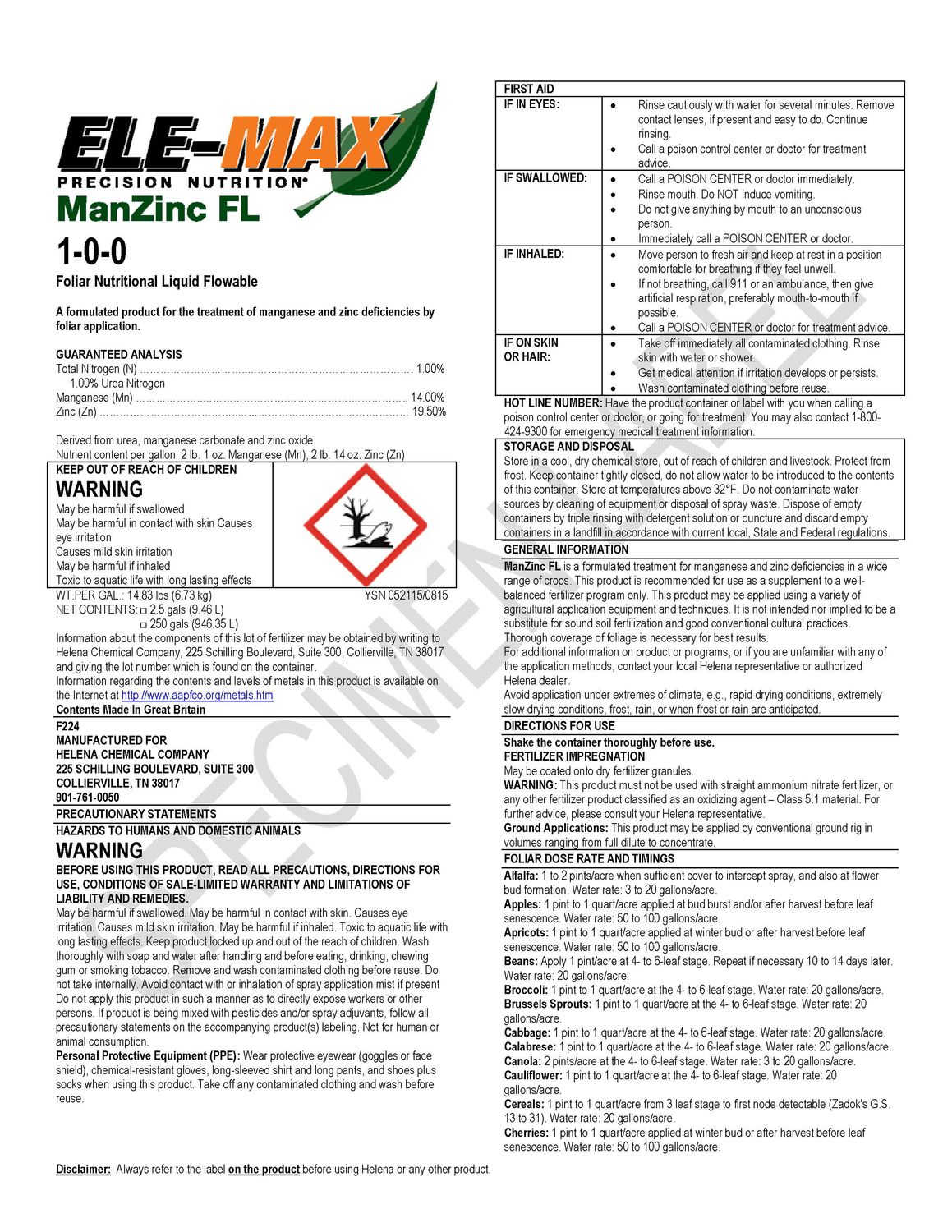 Ele Max ManZinc FL (Helena Ag)