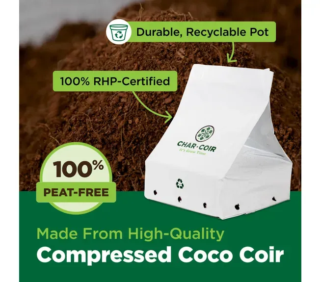Char Coir Crush Pot 1 Gallon - Case of 24