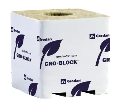 Grodan Pro Improved 4 Block, 3"x 3" x 2.6" with hole Grodan Pro Improved 4 Block, 3"x 3" x 2.6" with hole