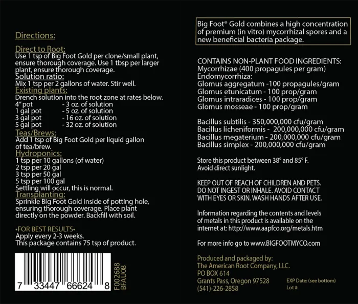 Big Foot Mycorrhizae Gold + Beneficial Bacteria